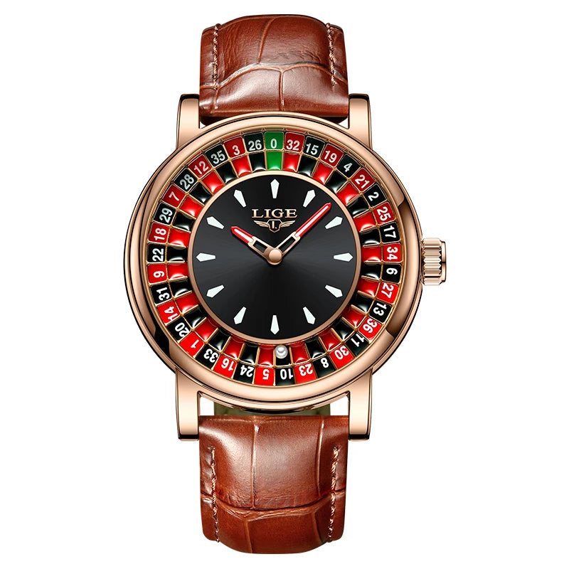 DRAVEN — Roulette Motion –  Men’s Rotating Dial Watch with Arabic Numerals