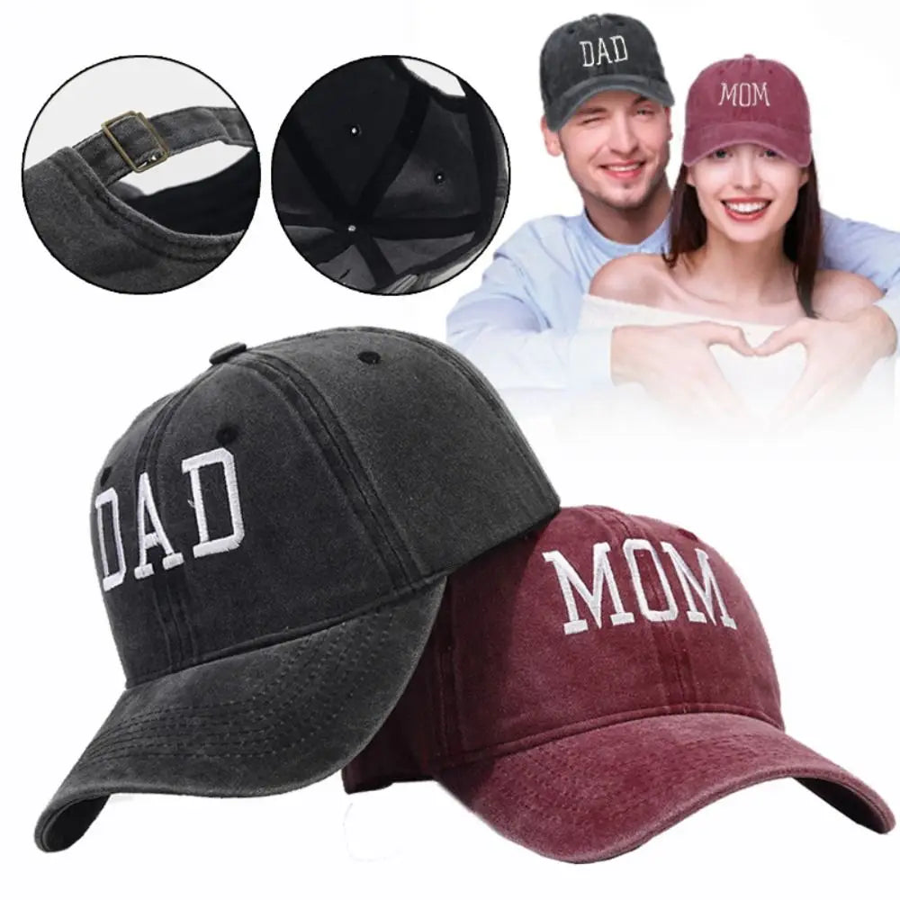 DRAVEN — DAD MOM Embroidered Cap – Unisex Cotton Street Style