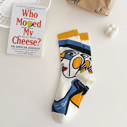 Abstract Print Mid Tube Socks – Trendy Unisex Graffiti Style
