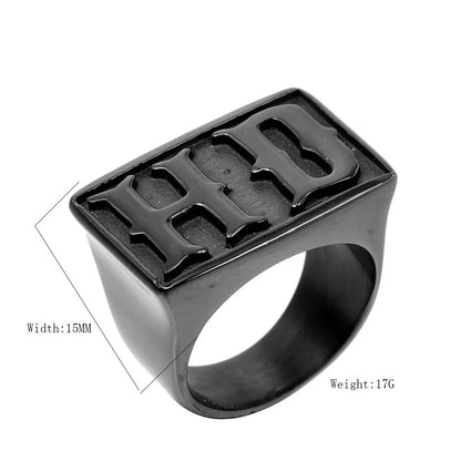 Vintage Locomotive Titanium Steel Ring – Elegant Men's Accessory | Accessorio Uomo Elegante
