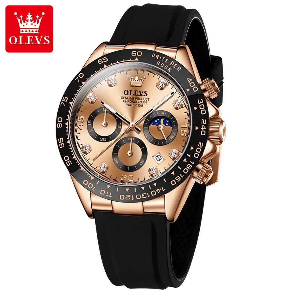 DRAVEN — The Olevs Chronograph – Men’s Sport Luxury Watch with Date & Luminous Dial