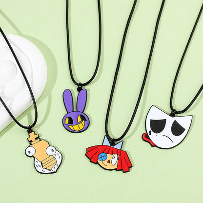 Digital Circus Pendant Necklace – Cartoon Clown Jewelry for Kids and Fans