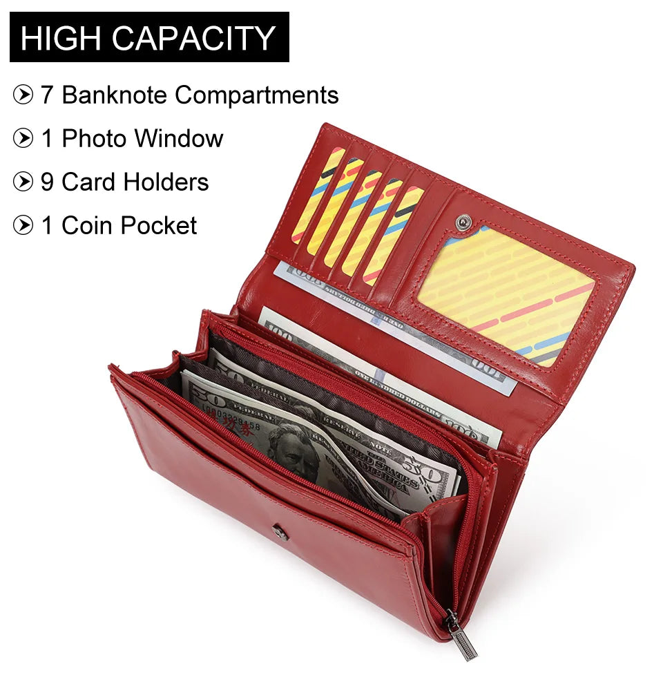 Luxury Leather Wallet Women RFID Phone Handbag Coin Purse – Elegant Men's Accessory | Accessorio Uomo Elegante