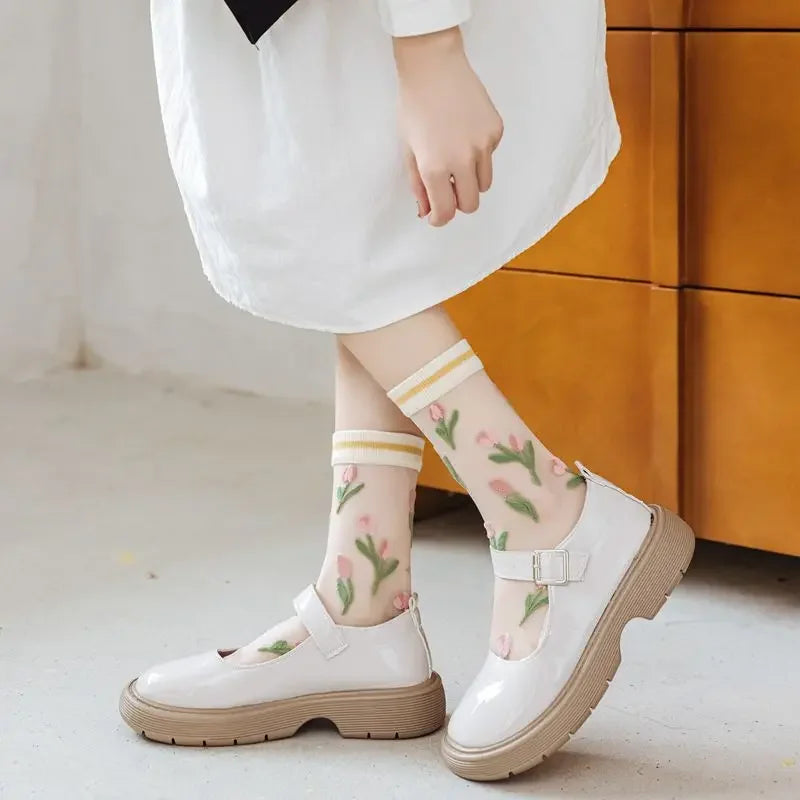 DRAVEN — Transparent Lace Socks – Women’s Korean Summer Style