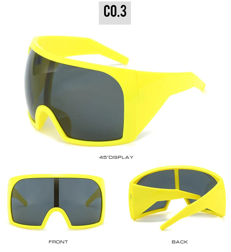 DRAVEN — Futuristic Shield Sunglasses – Oversized Wrap Design