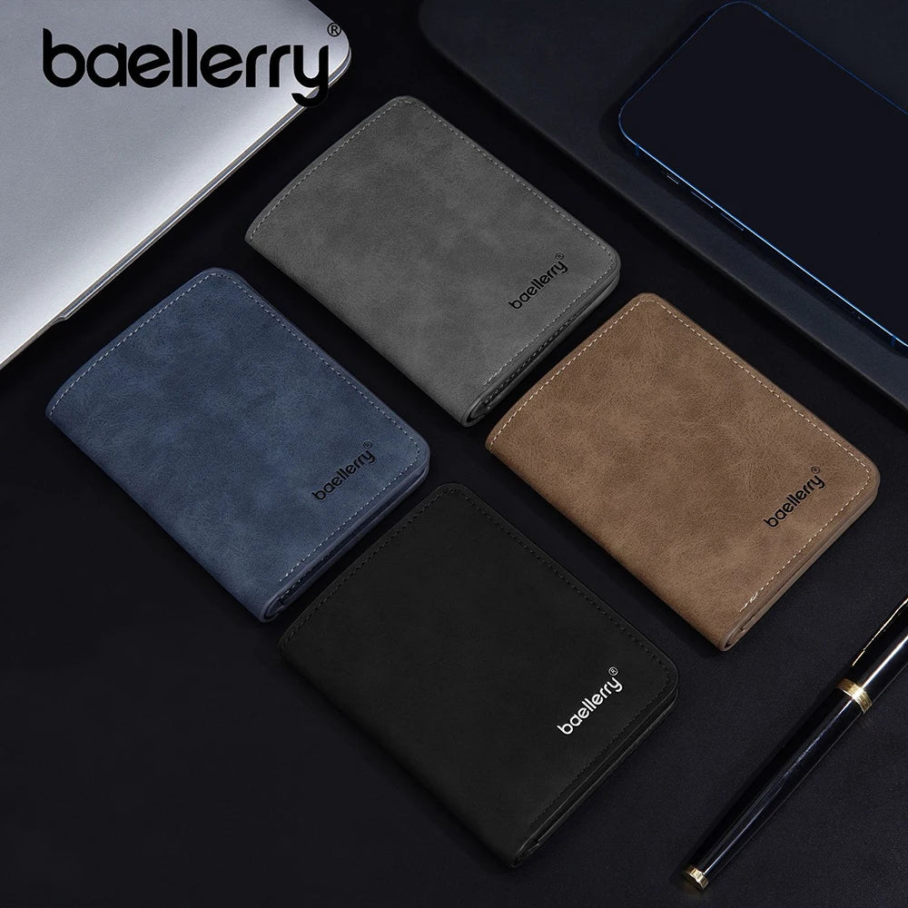 Baellerry PU Leather Wallet Men Minimalist Money Clip – Elegant Men's Accessory | Accessorio Uomo Elegante