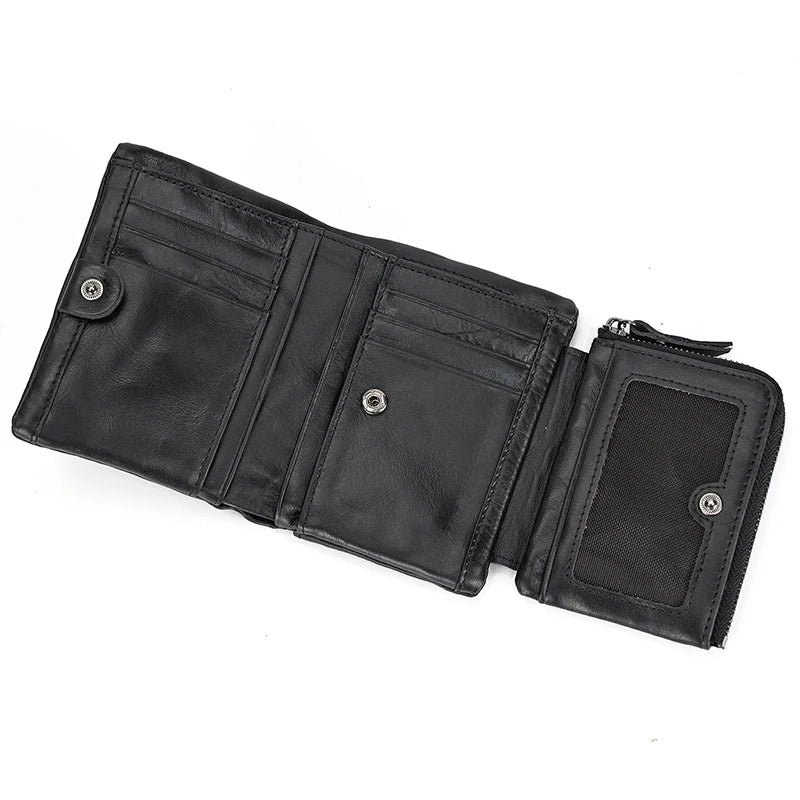 Genuine Leather Short Wallet Men Soft Card Holder – Elegant Men's Accessory | Accessorio Uomo Elegante