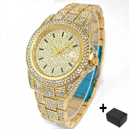 Frost Legend – Men’s Ice Steel Precision Watch with Calendar – Elegant Men's Accessory | Accessorio Uomo Elegante