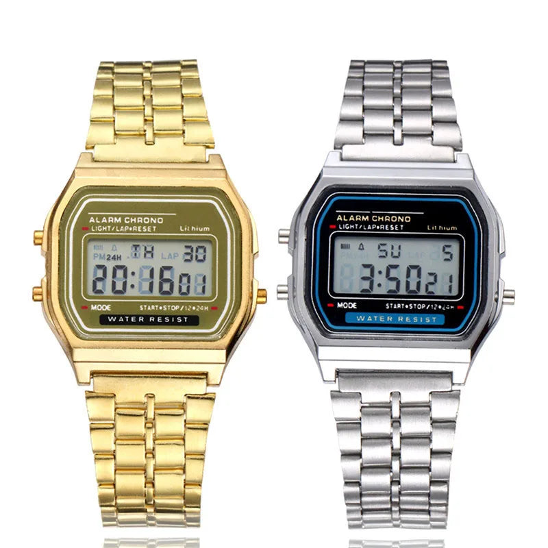 DRAVEN — Neo Pulse – 2025 Unisex Digital LED Watch in Gold Finish