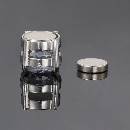 Stainless Steel Magnetic Zircon Earrings – Elegant Men's Accessory | Accessorio Uomo Elegante