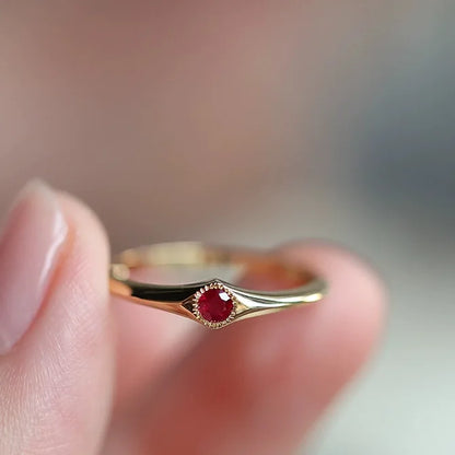 Classic Ruby Red Stacked Ring – Elegant Men's Accessory | Accessorio Uomo Elegante