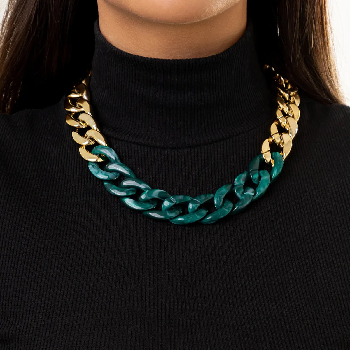 DRAVEN — Chunky CCB Chain Necklace – Colorful Statement Jewelry for Women