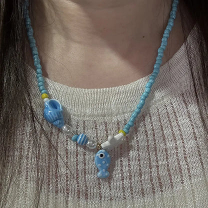 Bohemian Colorful Beaded Necklace – Adjustable Fashion Jewelry for Women