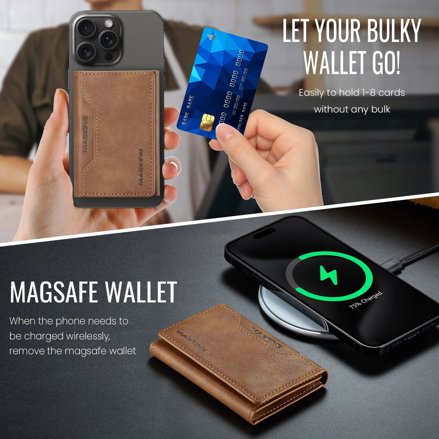 DRAVEN — Magnetic Leather Wallet Premium Foldable Mini Design