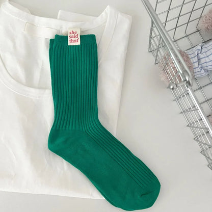 Retro Label Cotton Socks – Women’s Japanese Street Style – Elegant Men's Accessory | Accessorio Uomo Elegante