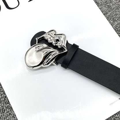 Y2K PU Leather Belt Women 2025 Large Buckle Design – Elegant Men's Accessory | Accessorio Uomo Elegante