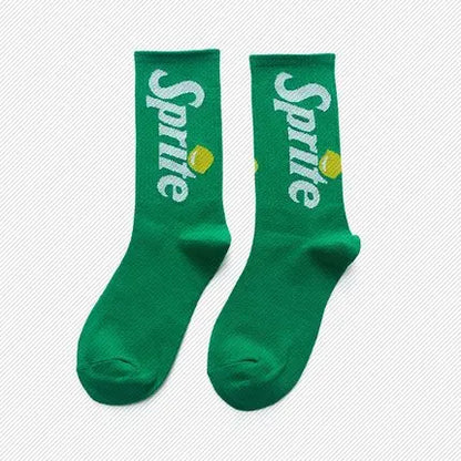 Drink-Themed Letter Socks – Unisex Street Style – Elegant Men's Accessory | Accessorio Uomo Elegante
