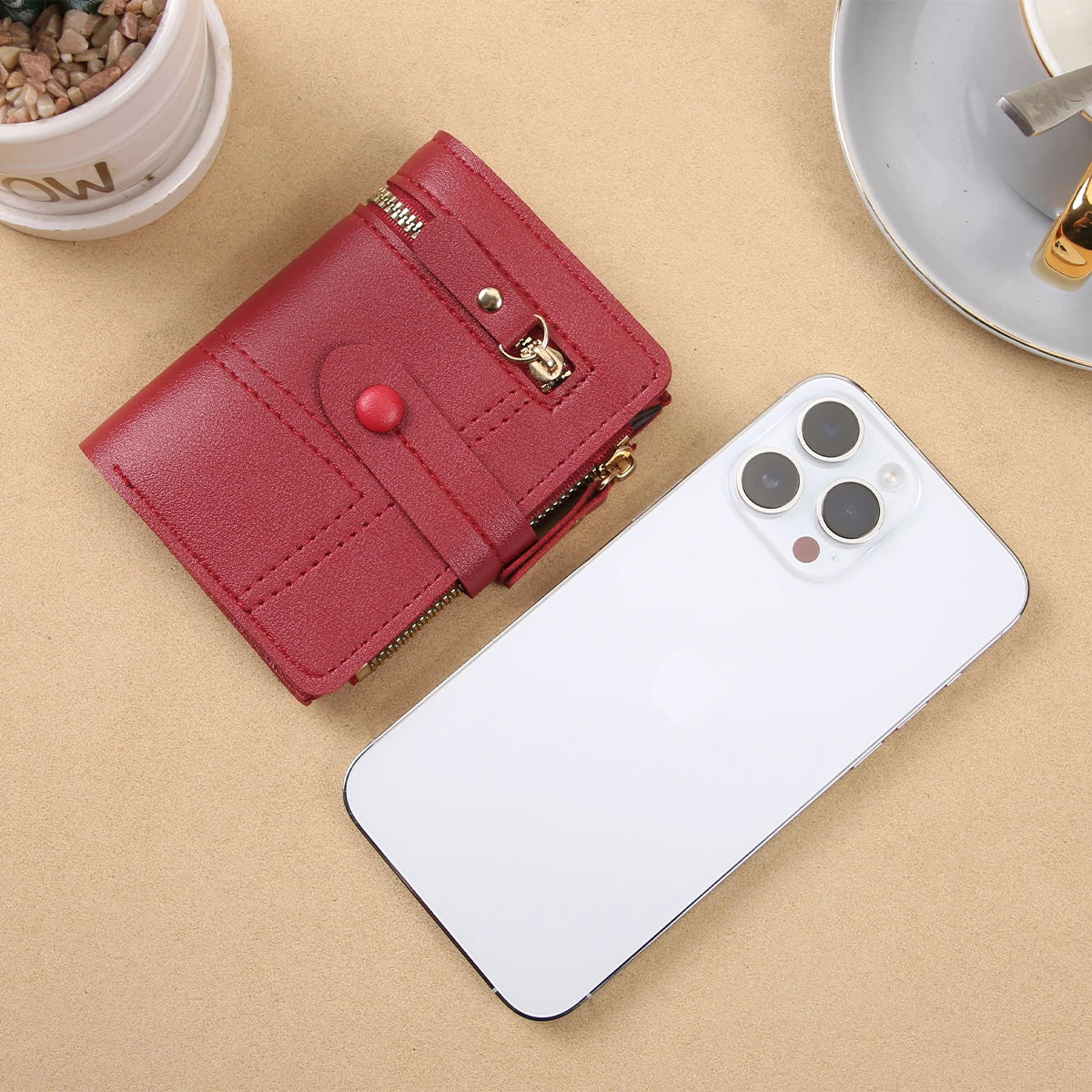 Luxury Short Wallet Women Multifunction Coin Purse – Elegant Men's Accessory | Accessorio Uomo Elegante