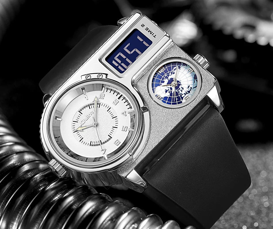 Street Vision – Men’s Large Dial Hip-Hop Watch with Bold Urban Design – Elegant Men's Accessory | Accessorio Uomo Elegante