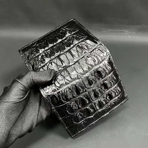 Crocodile Genuine Leather Wallet Men Short Luxury Design – Elegant Men's Accessory | Accessorio Uomo Elegante