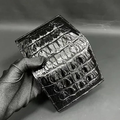 Crocodile Genuine Leather Wallet Men Short Luxury Design – Elegant Men's Accessory | Accessorio Uomo Elegante