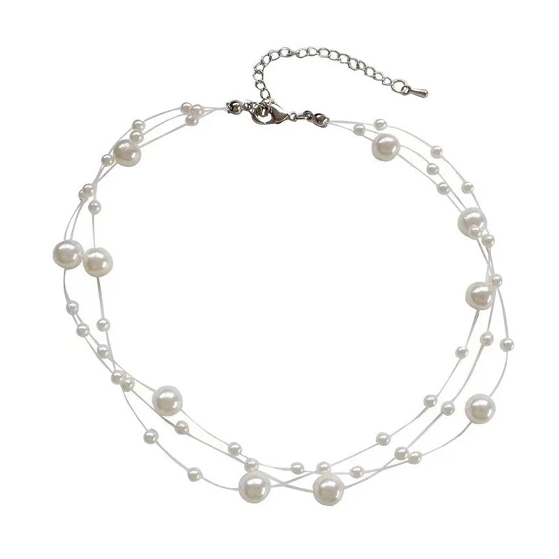 French Style Pearl Layered Necklace – Elegant Light Luxury Jewelry for Women – Elegant Men's Accessory | Accessorio Uomo Elegante