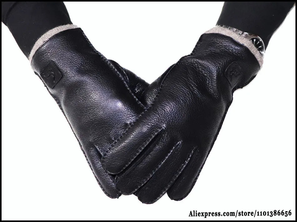 DRAVEN — High-End Deerskin Leather Gloves – Unisex Luxury Winter Style
