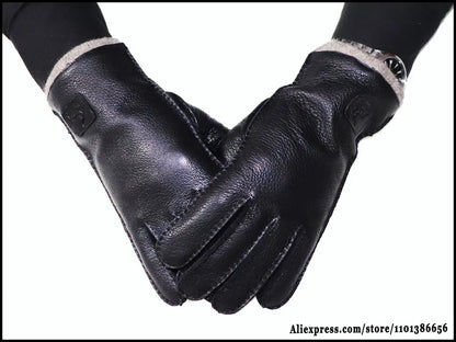 High-End Deerskin Leather Gloves – Unisex Luxury Winter Style