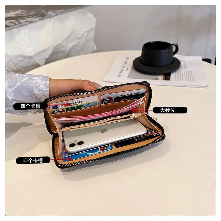 DRAVEN — Long Wallet Women 2025 Fashion Print Zipper Design