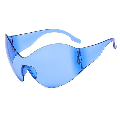Rimless Wrap Sunglasses – Futuristic Shield Style – Elegant Men's Accessory | Accessorio Uomo Elegante