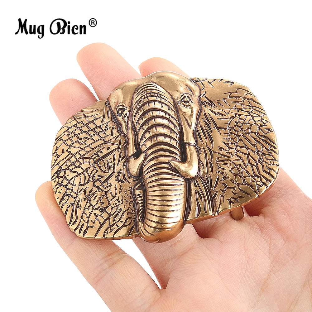 Elephant Alloy Belt Buckle Men Western Handmade Design – Elegant Men's Accessory | Accessorio Uomo Elegante