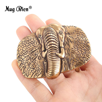 Elephant Alloy Belt Buckle Men Western Handmade Design – Elegant Men's Accessory | Accessorio Uomo Elegante