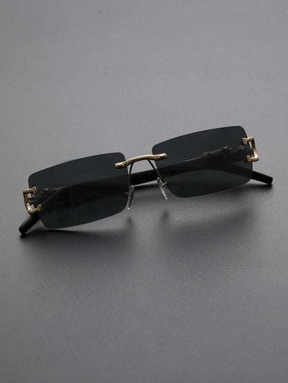 Frameless Rectangle Sunglasses – Trendy Minimal Style – Elegant Men's Accessory | Accessorio Uomo Elegante