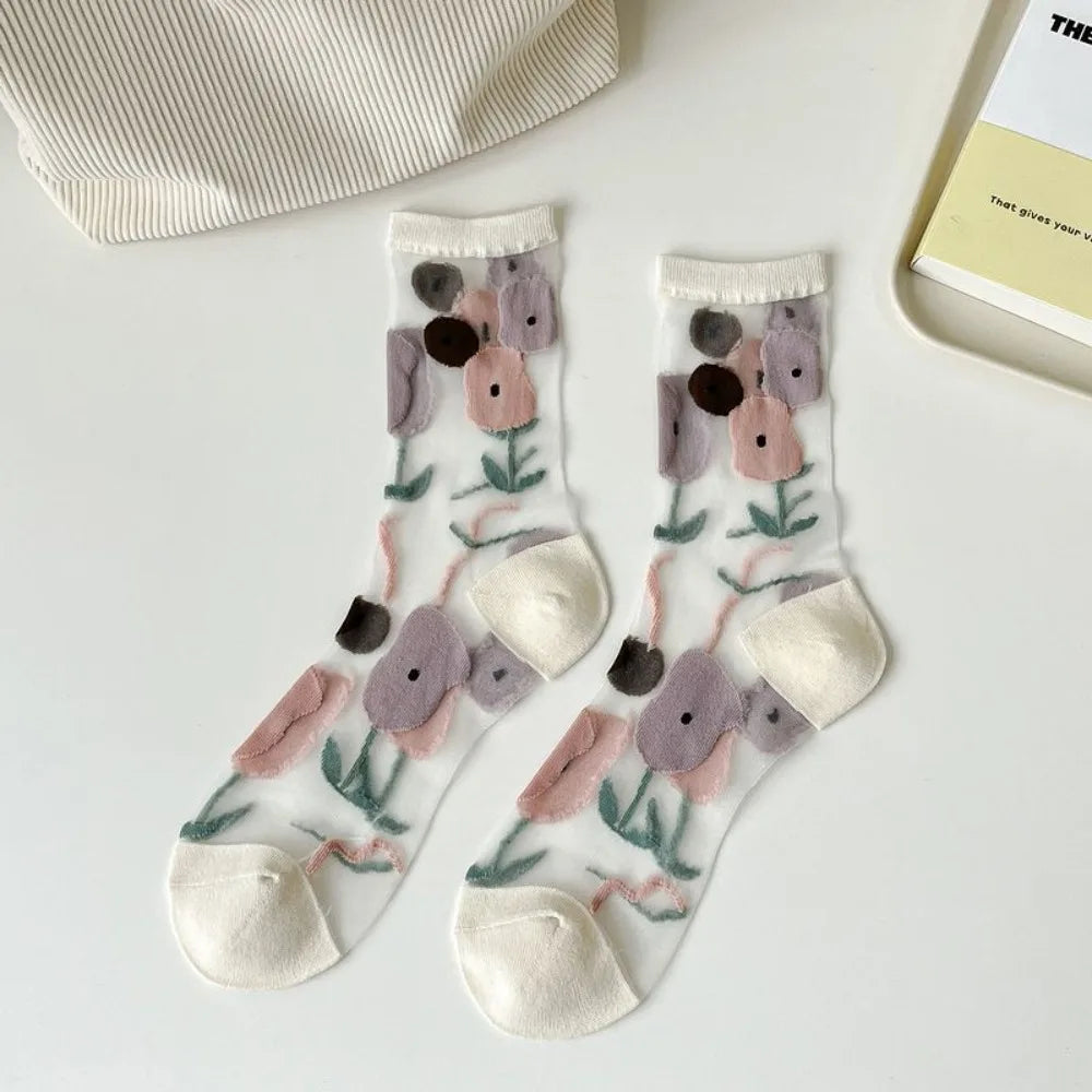 DRAVEN — Transparent Lace Socks – Women’s Sweet Korean Style