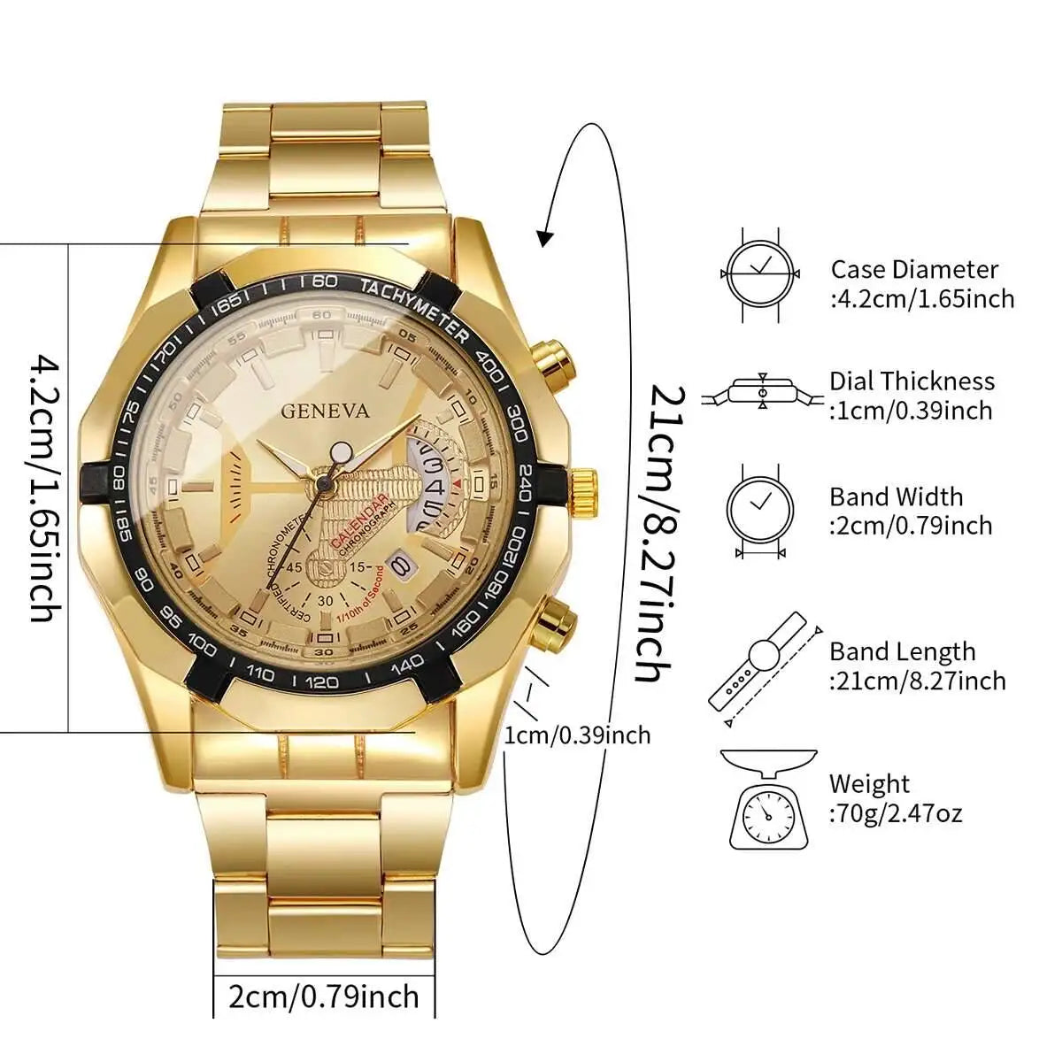 DRAVEN — Business Quartz Watch for Men – Large Dial & Calendar Display