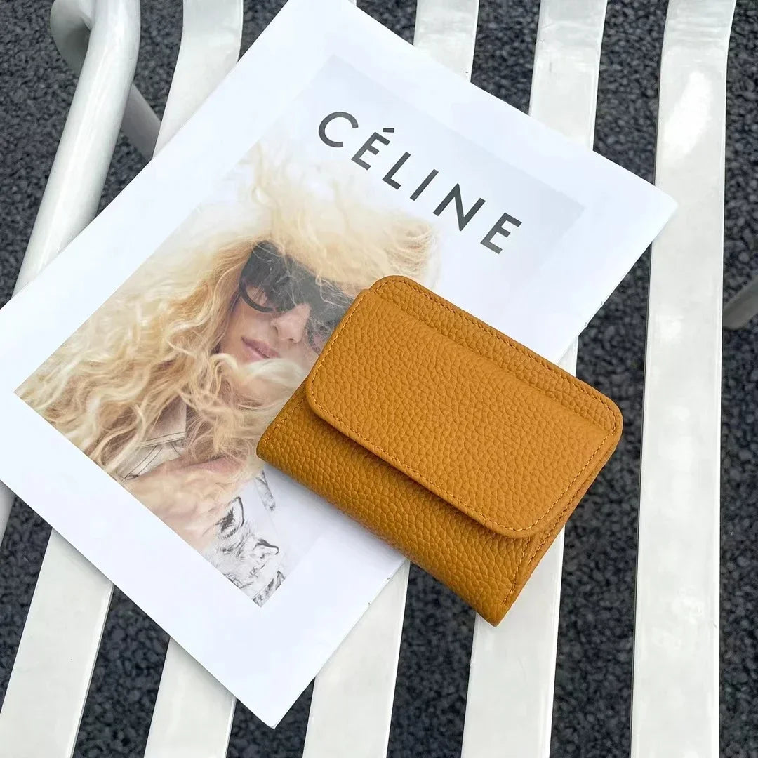 Genuine Leather Wallet Women 2025 Folding Small Design – Elegant Men's Accessory | Accessorio Uomo Elegante