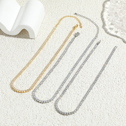 18K Gold-Plated Tennis Chain – Luxury Statement Choker