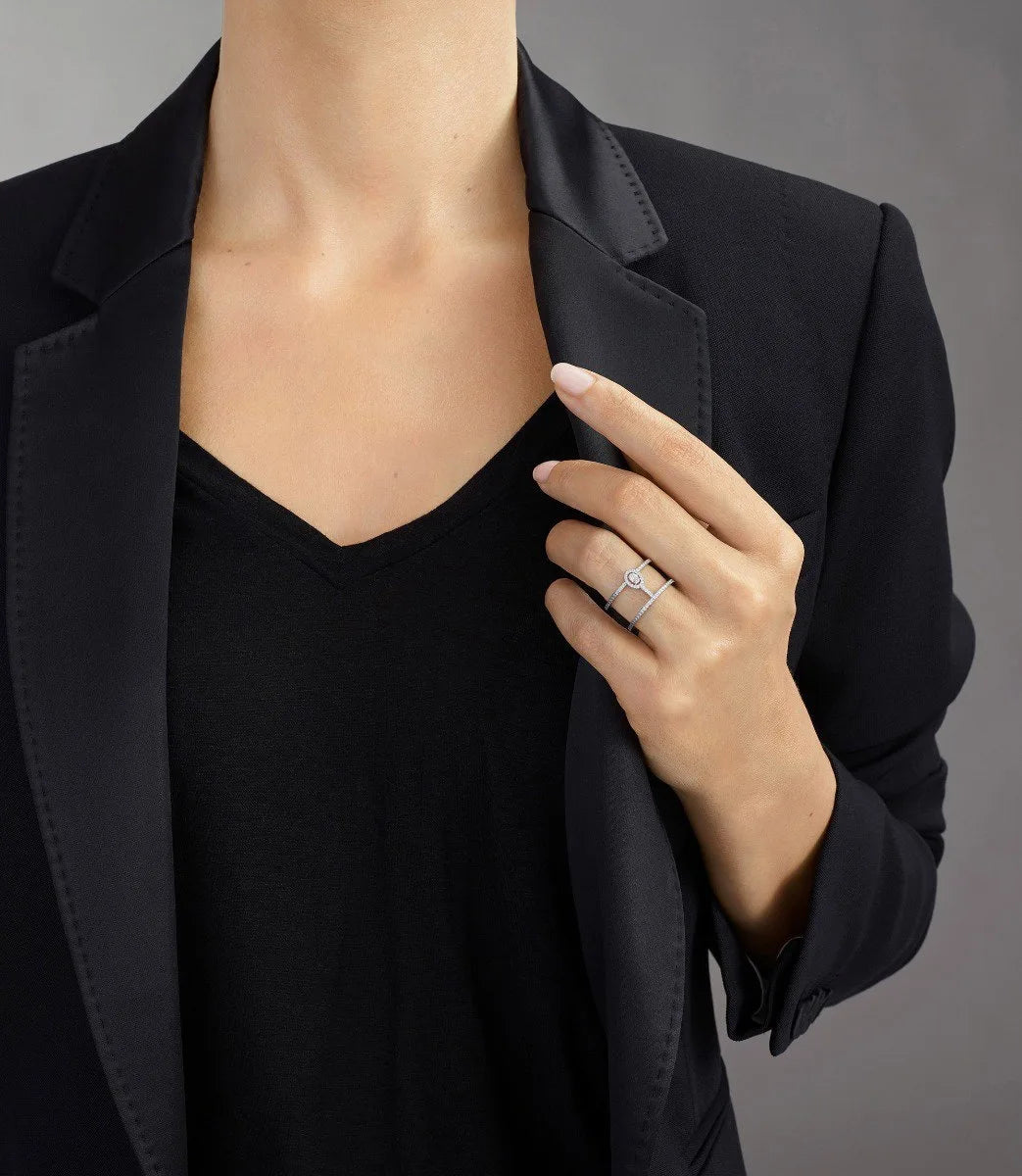 DRAVEN — 18K Gold Geometric Zircon Ring