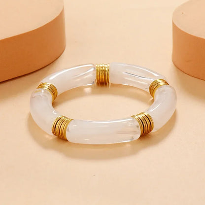 Retro Resin Stretch Bracelet – Elegant Men's Accessory | Accessorio Uomo Elegante