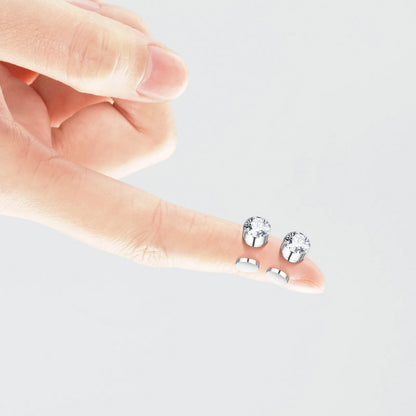 Magnetic Zircon Stud Earrings – Elegant Men's Accessory | Accessorio Uomo Elegante