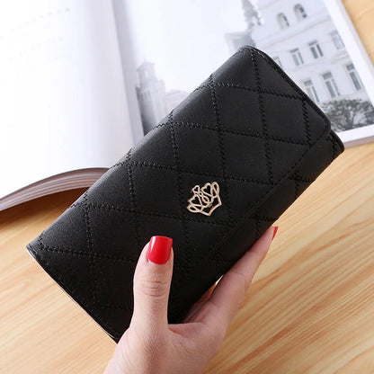 PU Leather Long Wallet Women 2025 Diamond Mesh Design – Elegant Men's Accessory | Accessorio Uomo Elegante