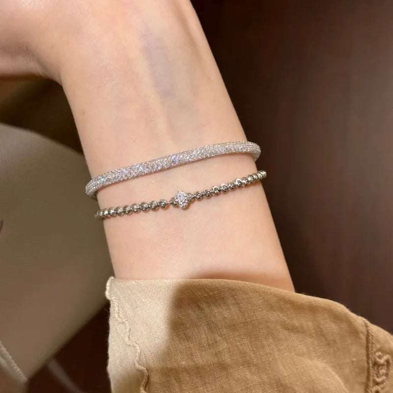 Diamond Inlaid Beaded Bracelet – Elegant Men's Accessory | Accessorio Uomo Elegante