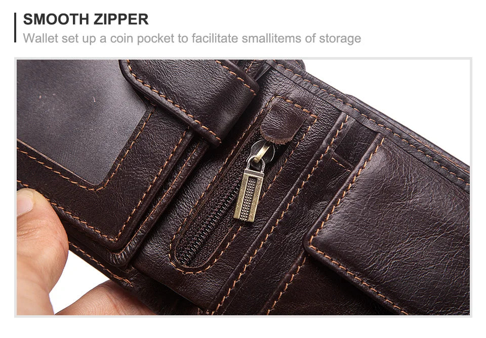 Genuine Leather Slim Wallet Men Minimalist RFID Design – Elegant Men's Accessory | Accessorio Uomo Elegante