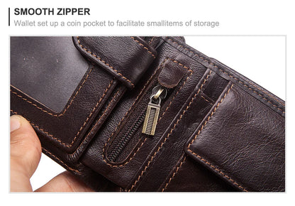 Genuine Leather Slim Wallet Men Minimalist RFID Design – Elegant Men's Accessory | Accessorio Uomo Elegante