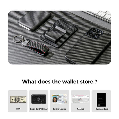 Carbon Fiber Slim Wallet Men 2 in 1 Money Clip Design – Elegant Men's Accessory | Accessorio Uomo Elegante