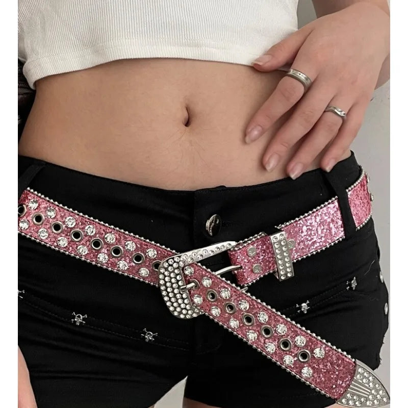 DRAVEN — Y2K Gothic Chain Belt Women 2025 Shiny Punk Design