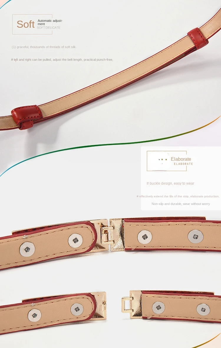 DRAVEN — PU Leather Adjustable Strap Belt Women Knot Design