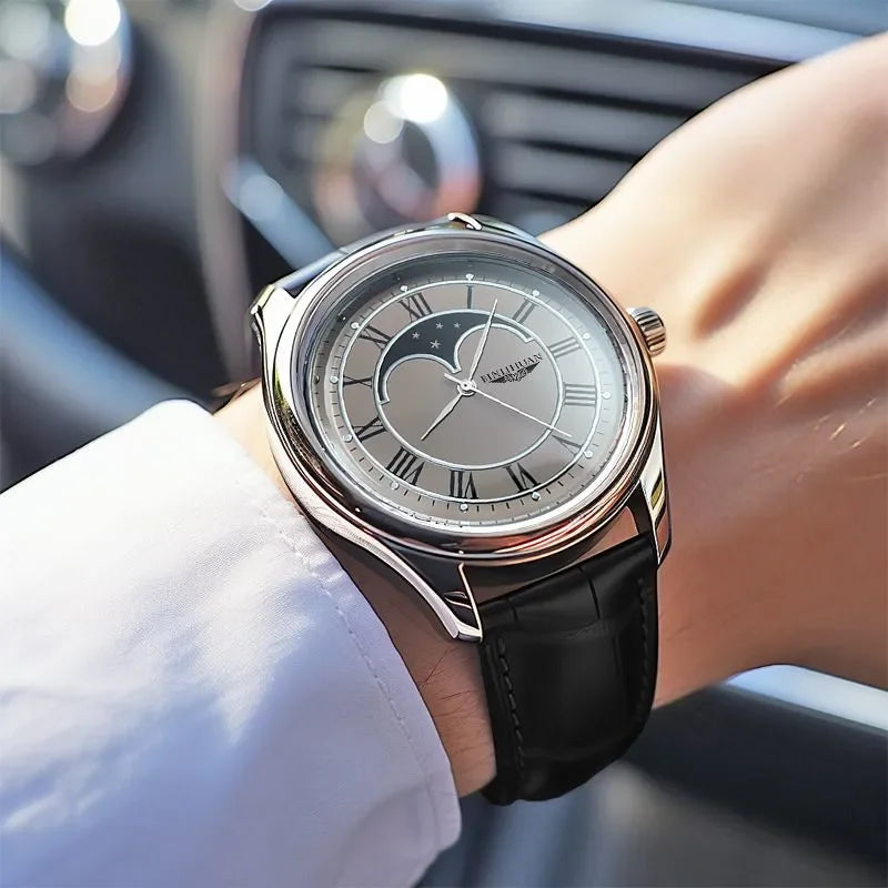 DRAVEN — Men’s Luxury Quartz Watch – Elegant Leather & Waterproof Design