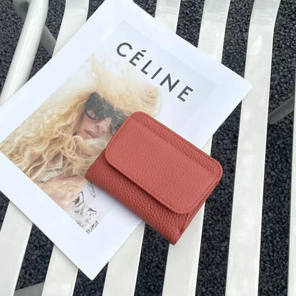 Genuine Leather Wallet Women 2025 Folding Small Design