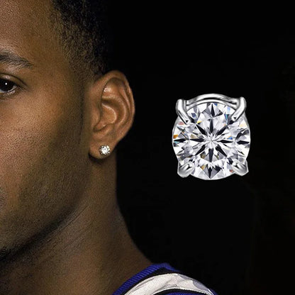 Glass Crystal Magnetic Stud Earrings – Elegant Men's Accessory | Accessorio Uomo Elegante